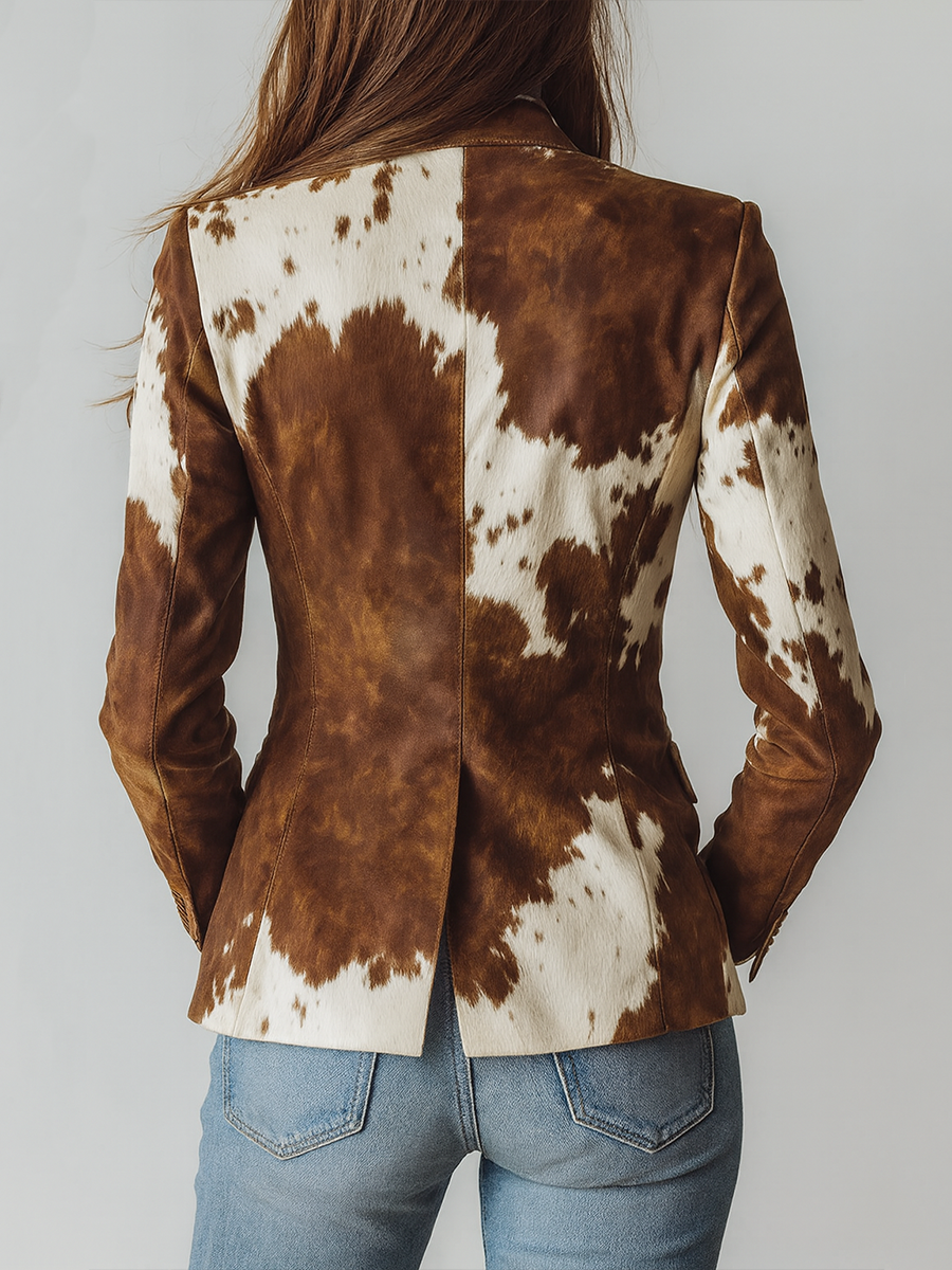 Irene | Blazer Vintage Imprimé Vache