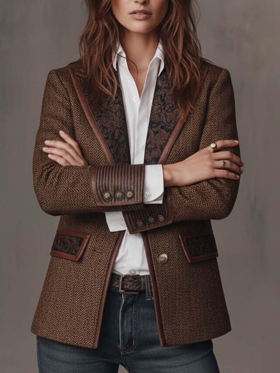 Catalina | Blazer à Empiècements Chevrons