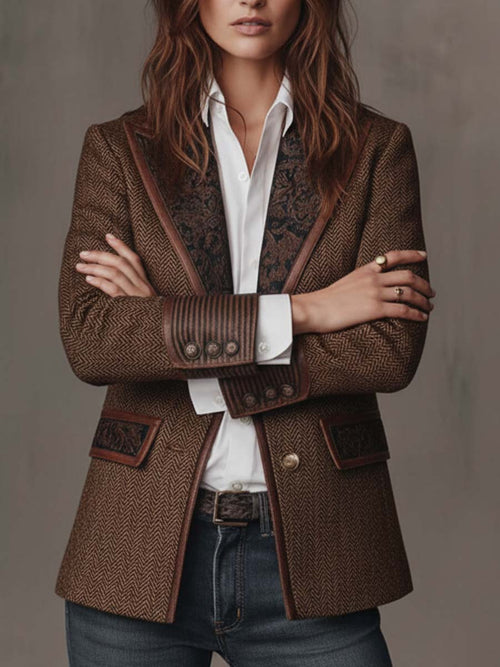 Catalina | Blazer à Empiècements Chevrons