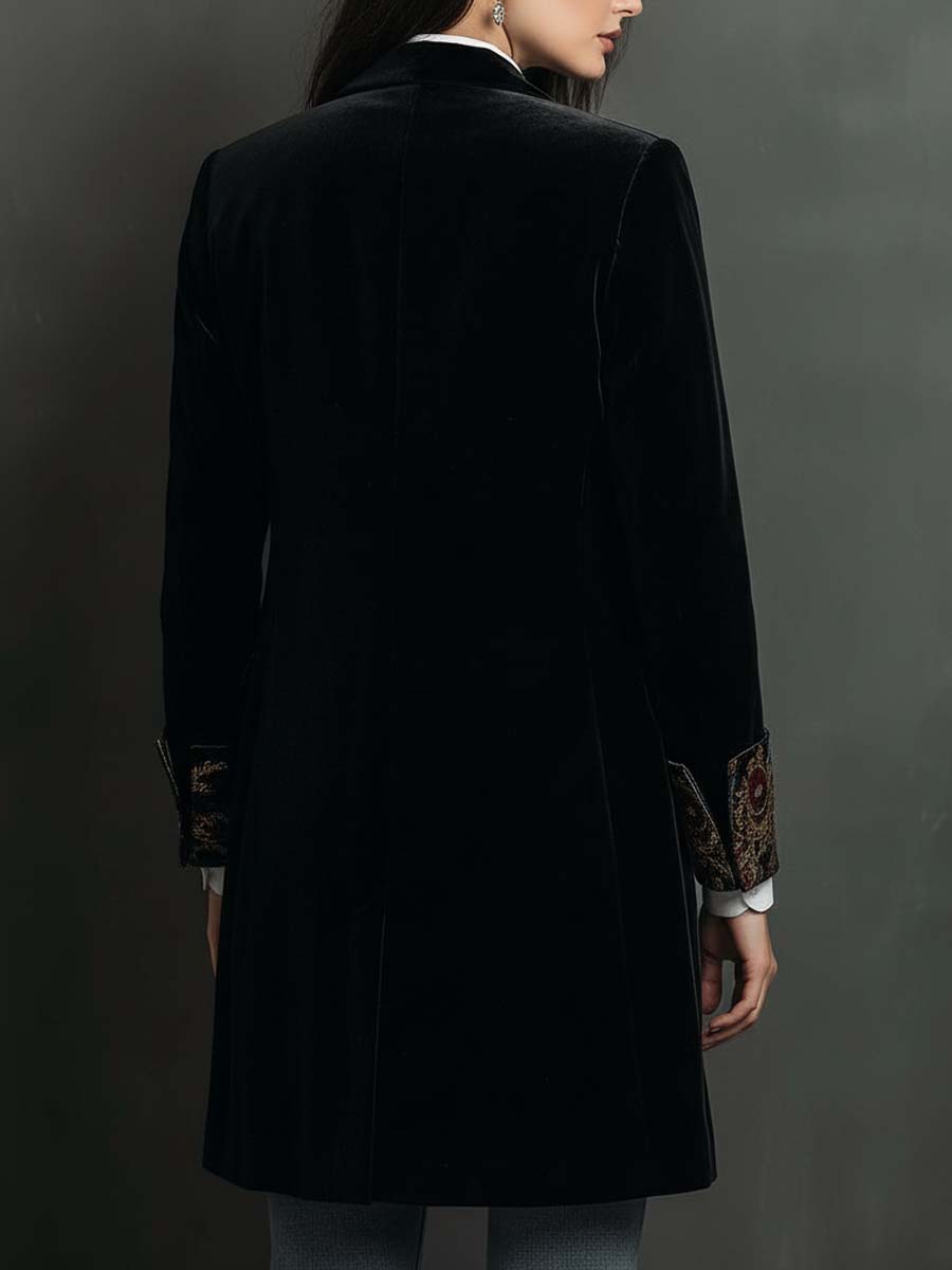 Dulce | Blazer Ajusté Imprimé Baroque Noir