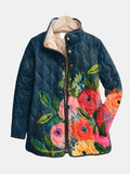 Gema | Veste Matelassée Vintage à Imprimé Floral