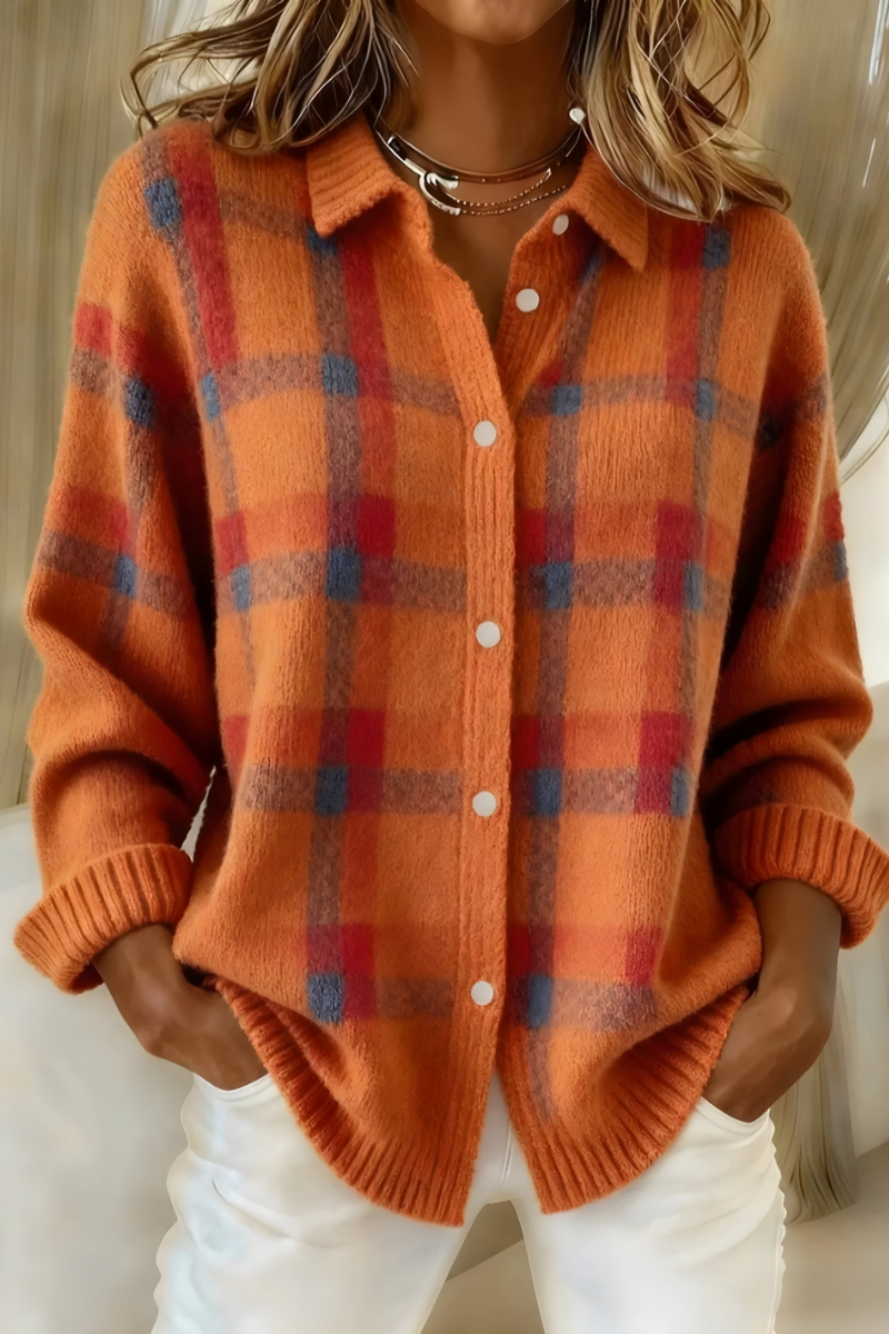Salomé | Gilet en Maille à Carreaux