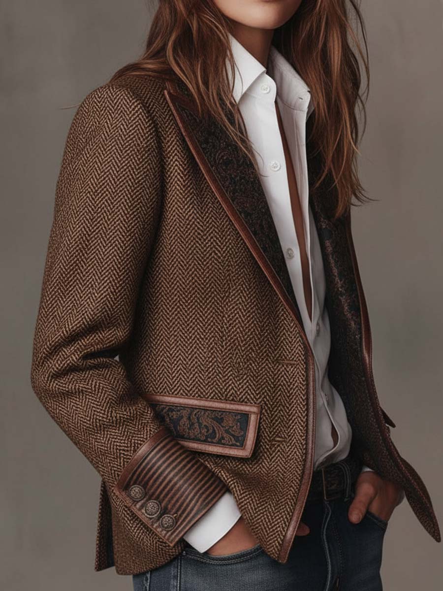 Catalina | Blazer à Empiècements Chevrons