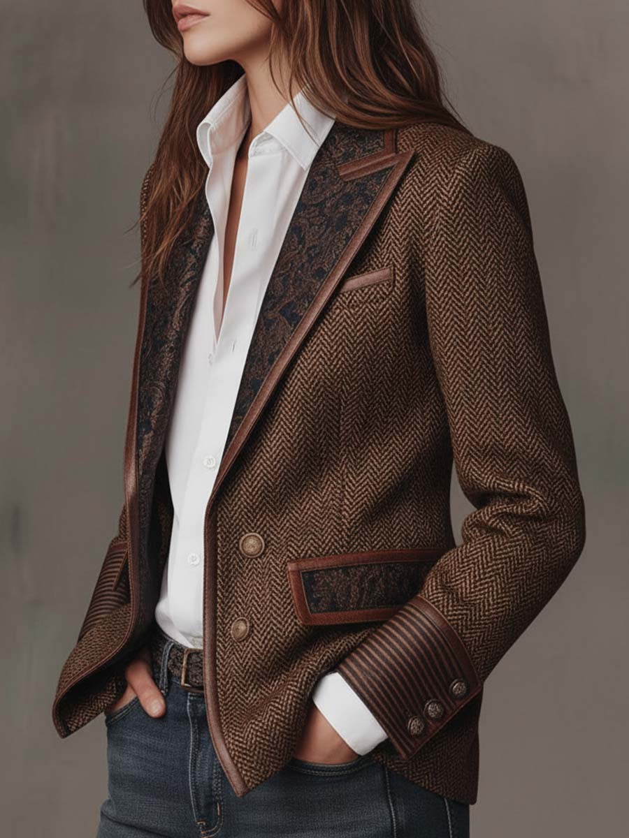 Catalina | Blazer à Empiècements Chevrons