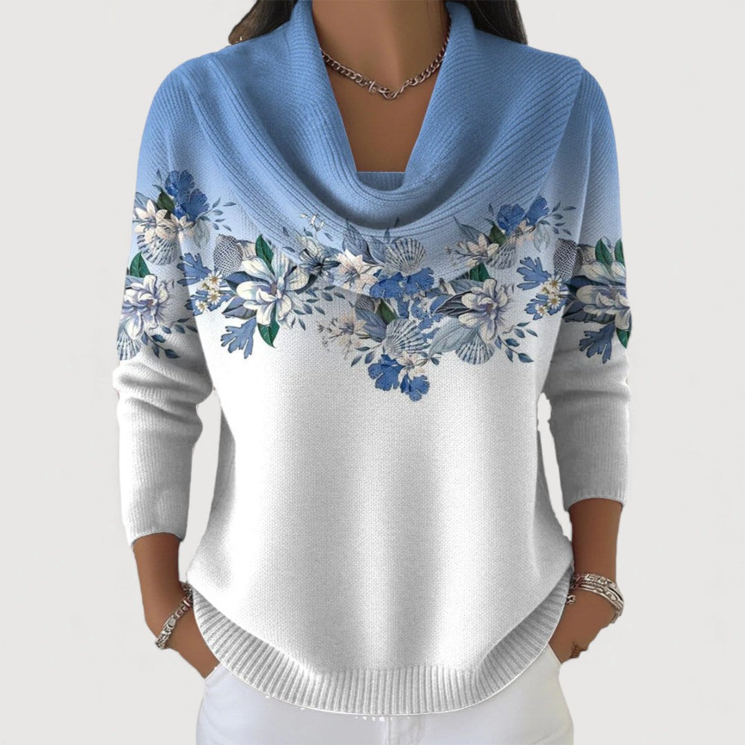 Ruth | Pull Fleuri à Col Roulé