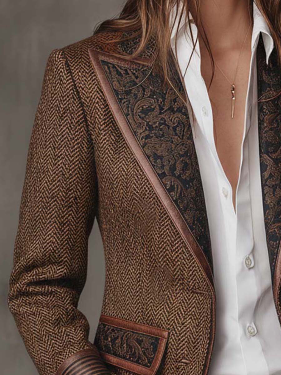 Catalina | Blazer à Empiècements Chevrons