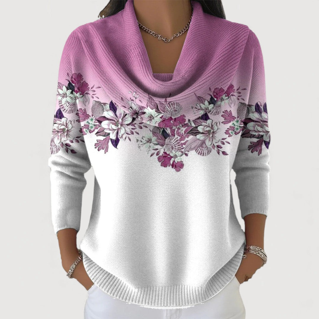 Ruth | Pull Fleuri à Col Roulé