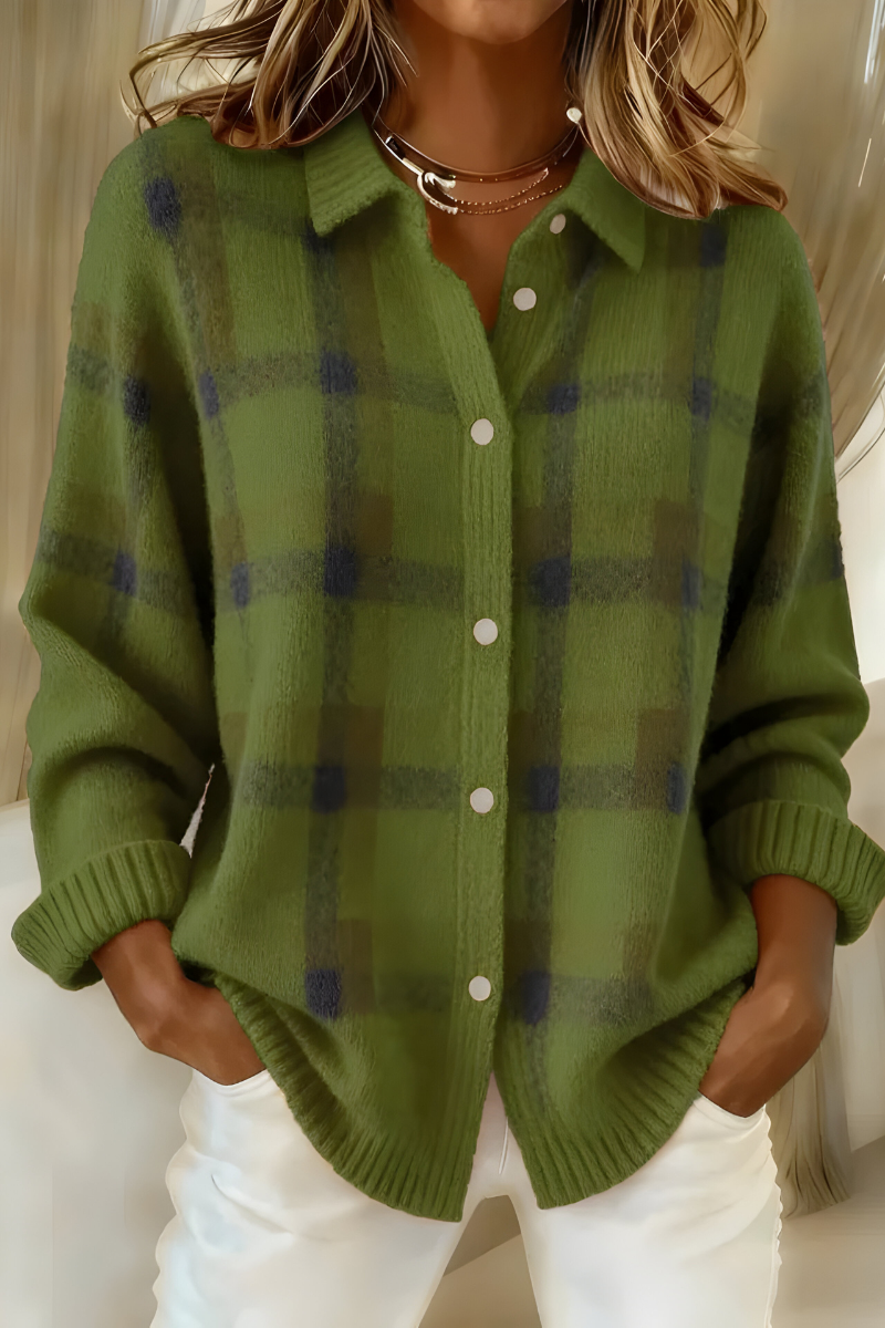 Salomé | Gilet en Maille à Carreaux