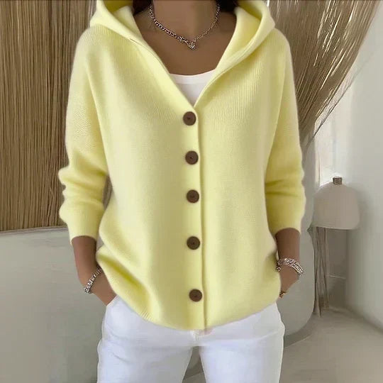 Amanda | Gilet en Maille à Capuche