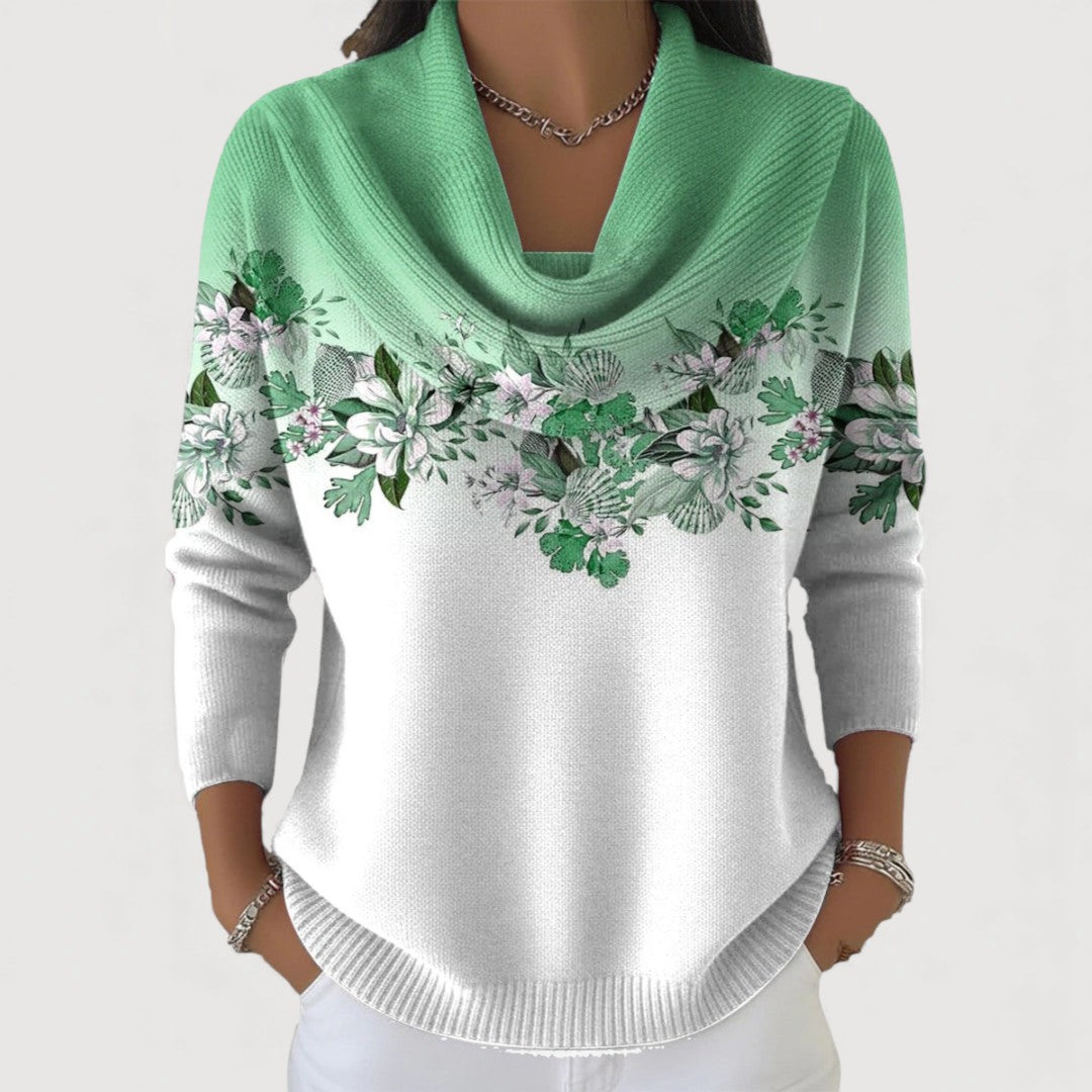 Ruth | Pull Fleuri à Col Roulé
