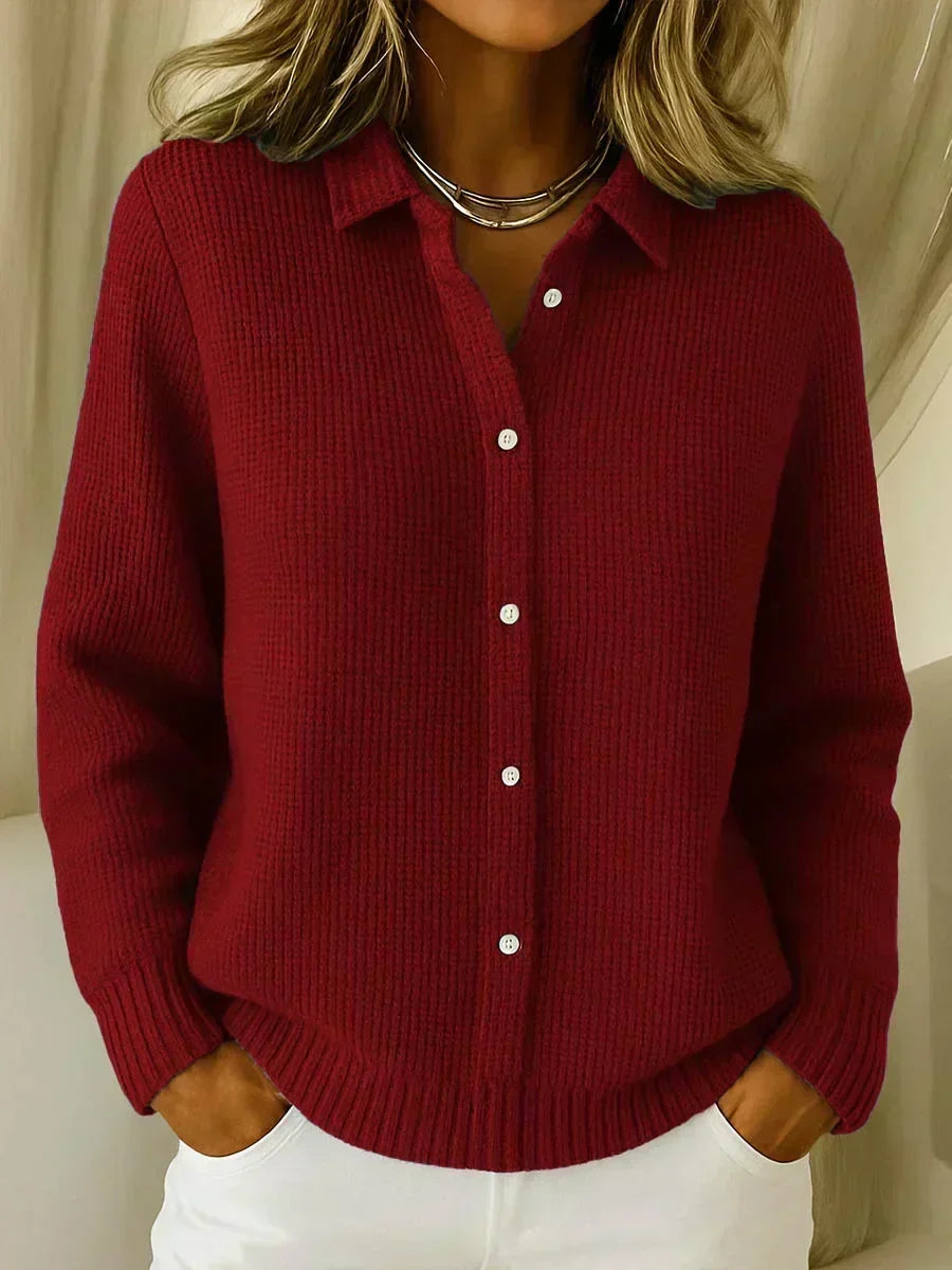 Sonia | Gilet en Maille Texturée Boutonné