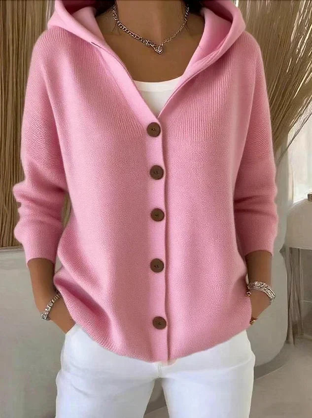 Amanda | Gilet en Maille à Capuche