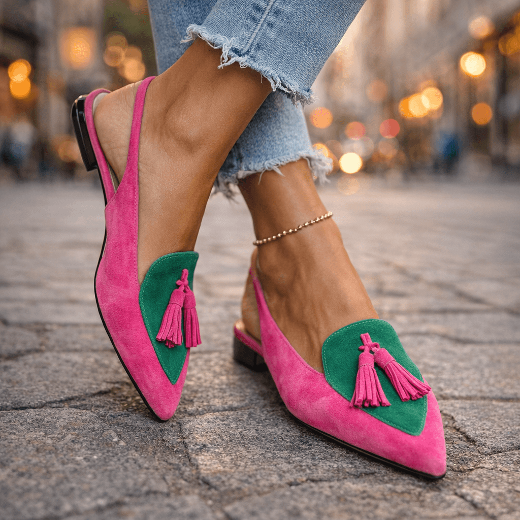 Ballerines pointues à pompons Élodie