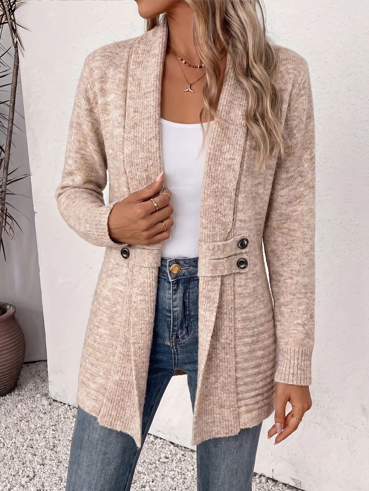 Eulalia | Gilet en Maille Côtelée à Boutons Latéraux
