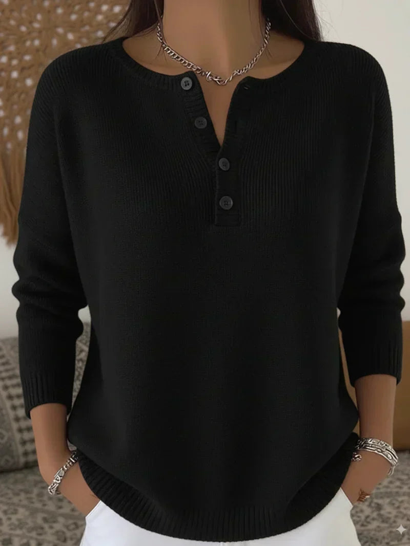 Úrsula | Pull en Maille Boutonné Henley