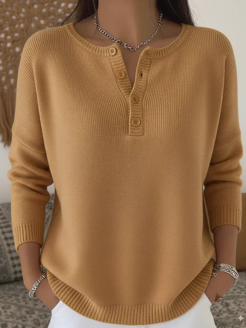 Úrsula | Pull en Maille Boutonné Henley