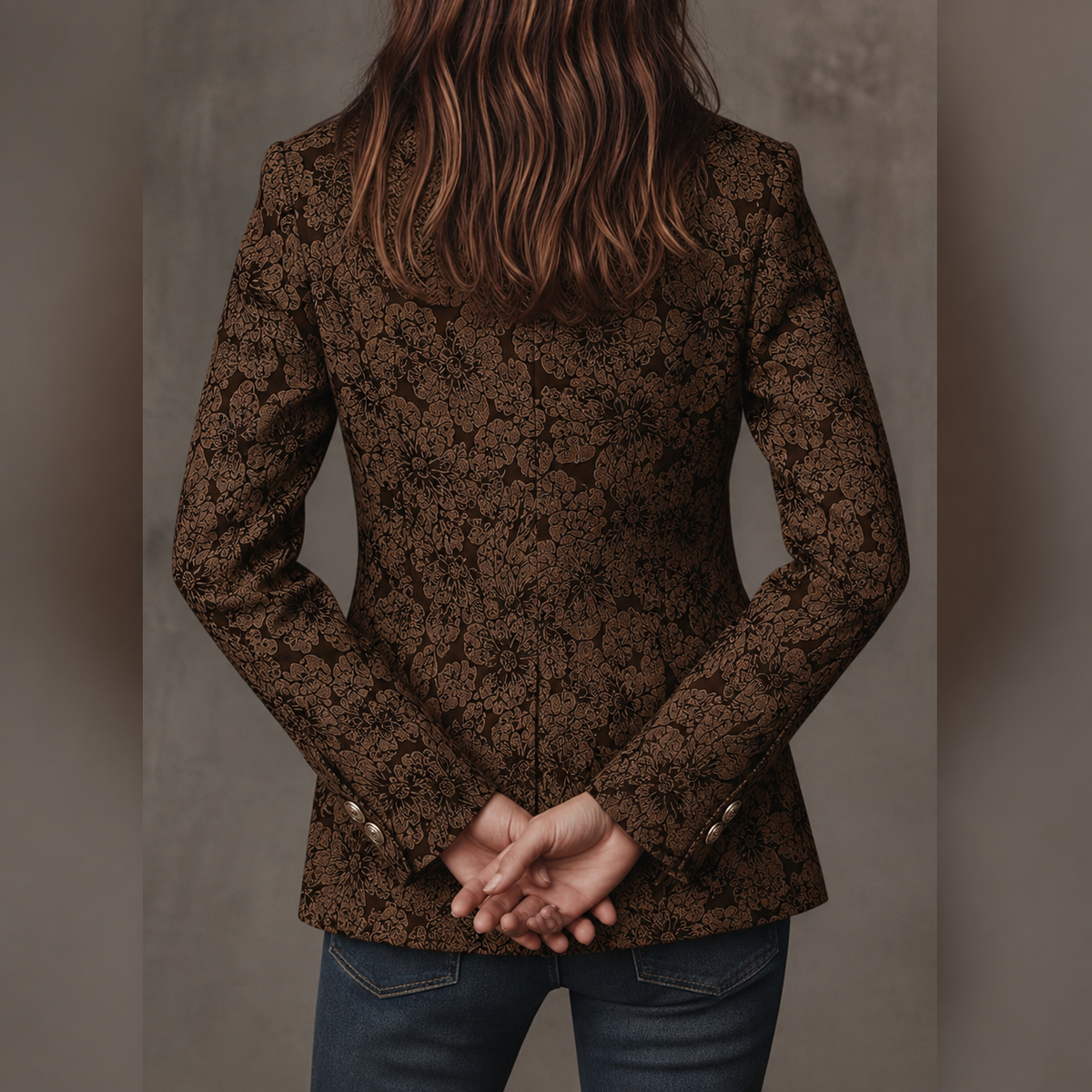 Cayetana | Blazer Ajusté en Jacquard Cachemire