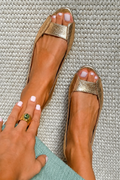 Ballerines peep toe dorées Adelina