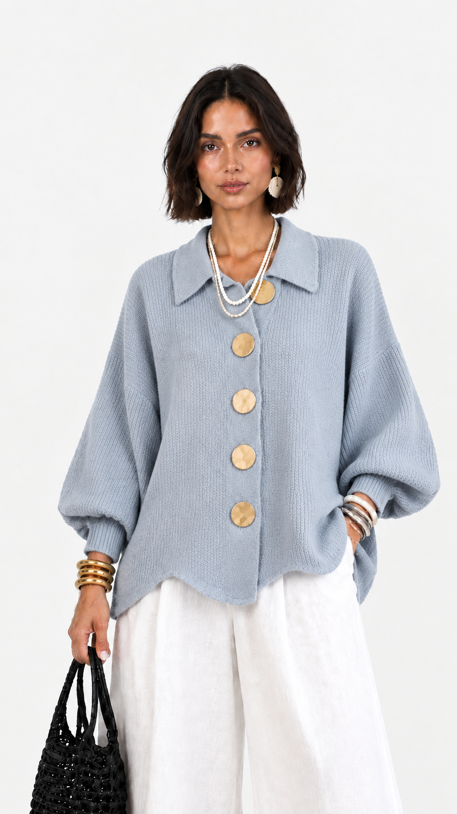 Alma | Gilet en Maille à Col