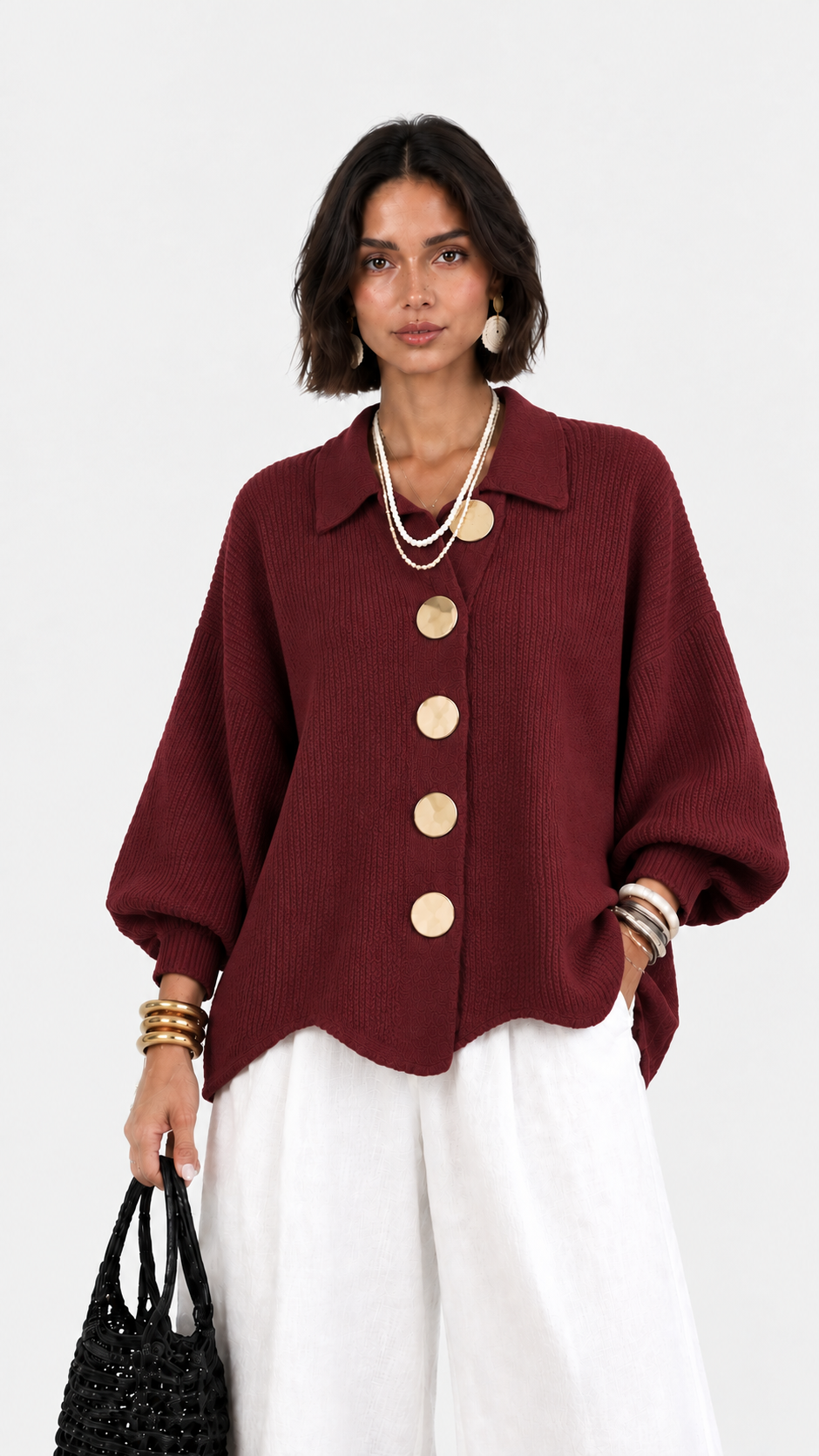 Alma | Gilet en Maille à Col