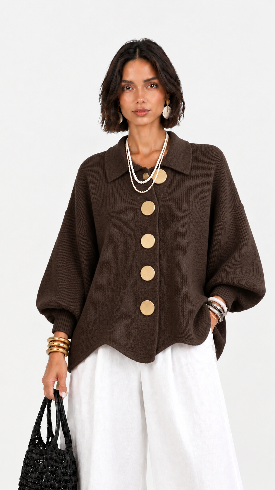 Alma | Gilet en Maille à Col