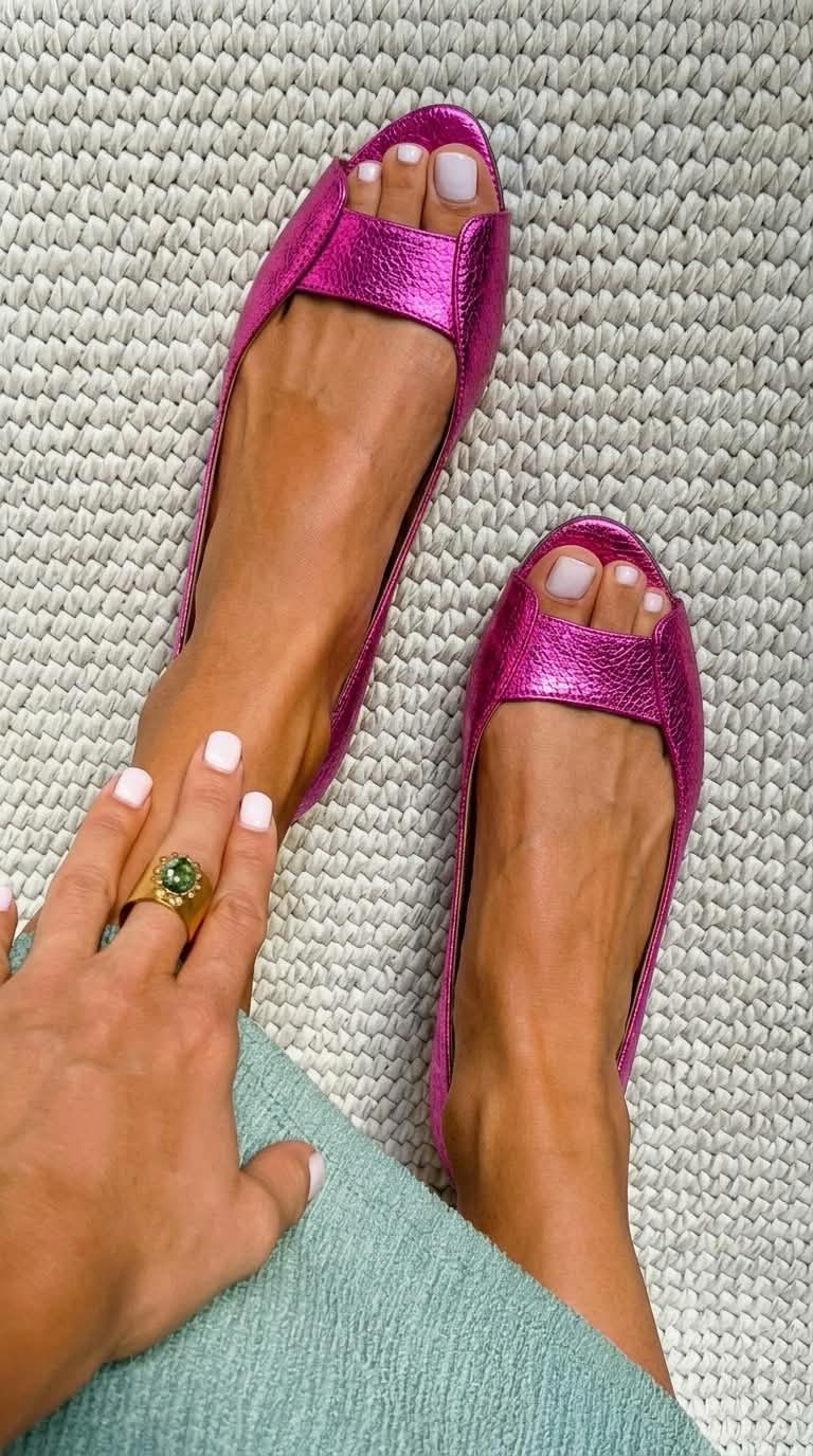 Ballerines peep toe dorées Adelina