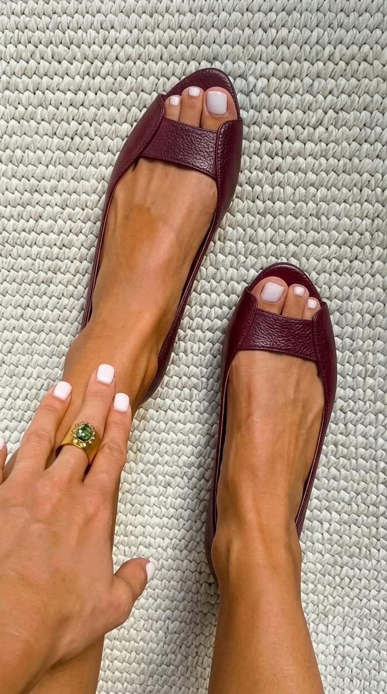 Ballerines peep toe dorées Adelina