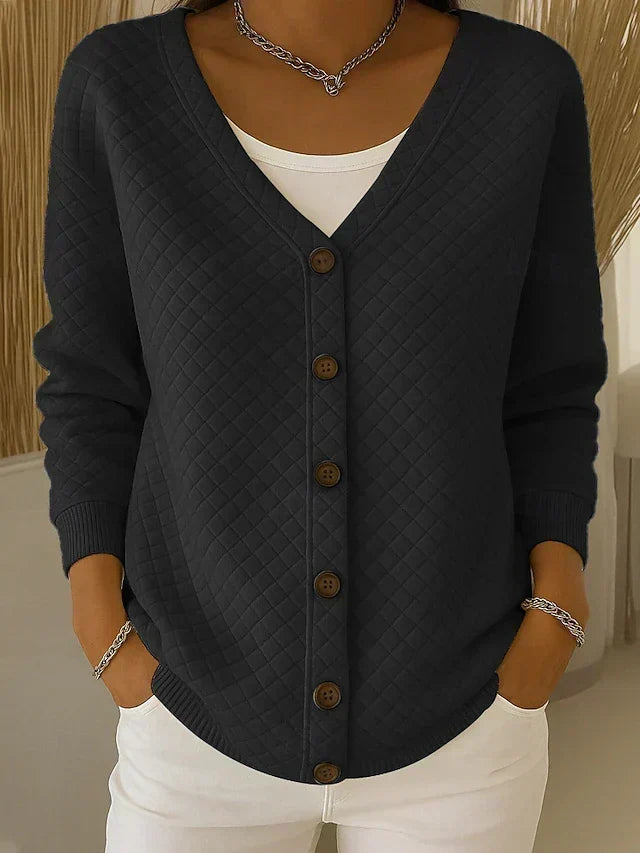 Rosa | Gilet en Maille Matelassé Boutonné