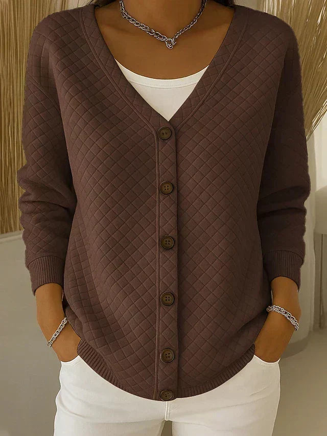 Rosa | Gilet en Maille Matelassé Boutonné
