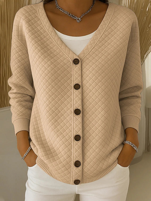 Rosa | Gilet en Maille Matelassé Boutonné