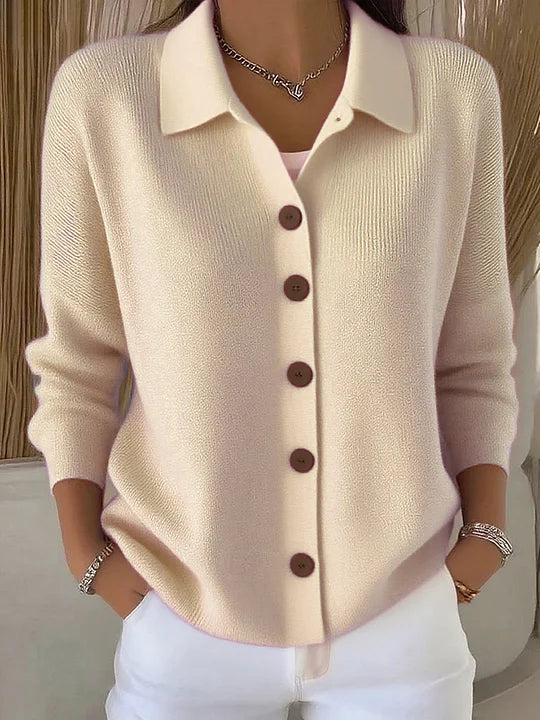 Rosalía | Gilet en Maille à Col et Boutons