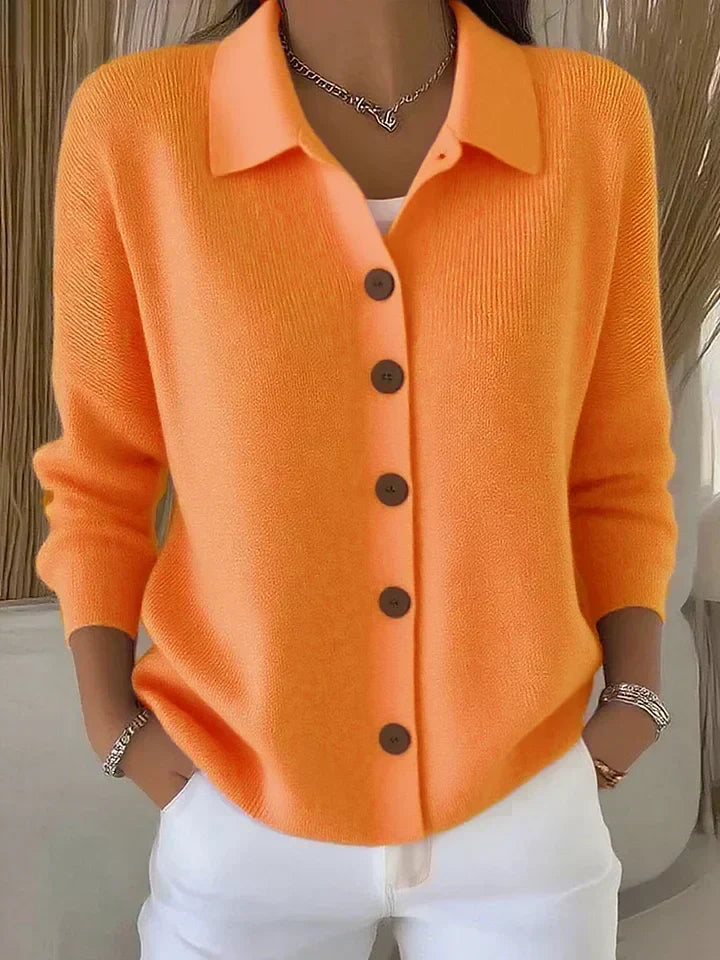Rosalía | Gilet en Maille à Col et Boutons
