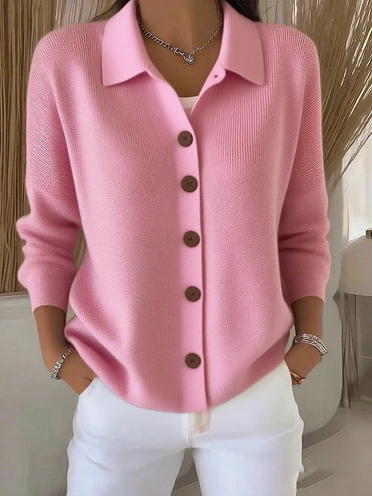 Rosalía | Gilet en Maille à Col et Boutons