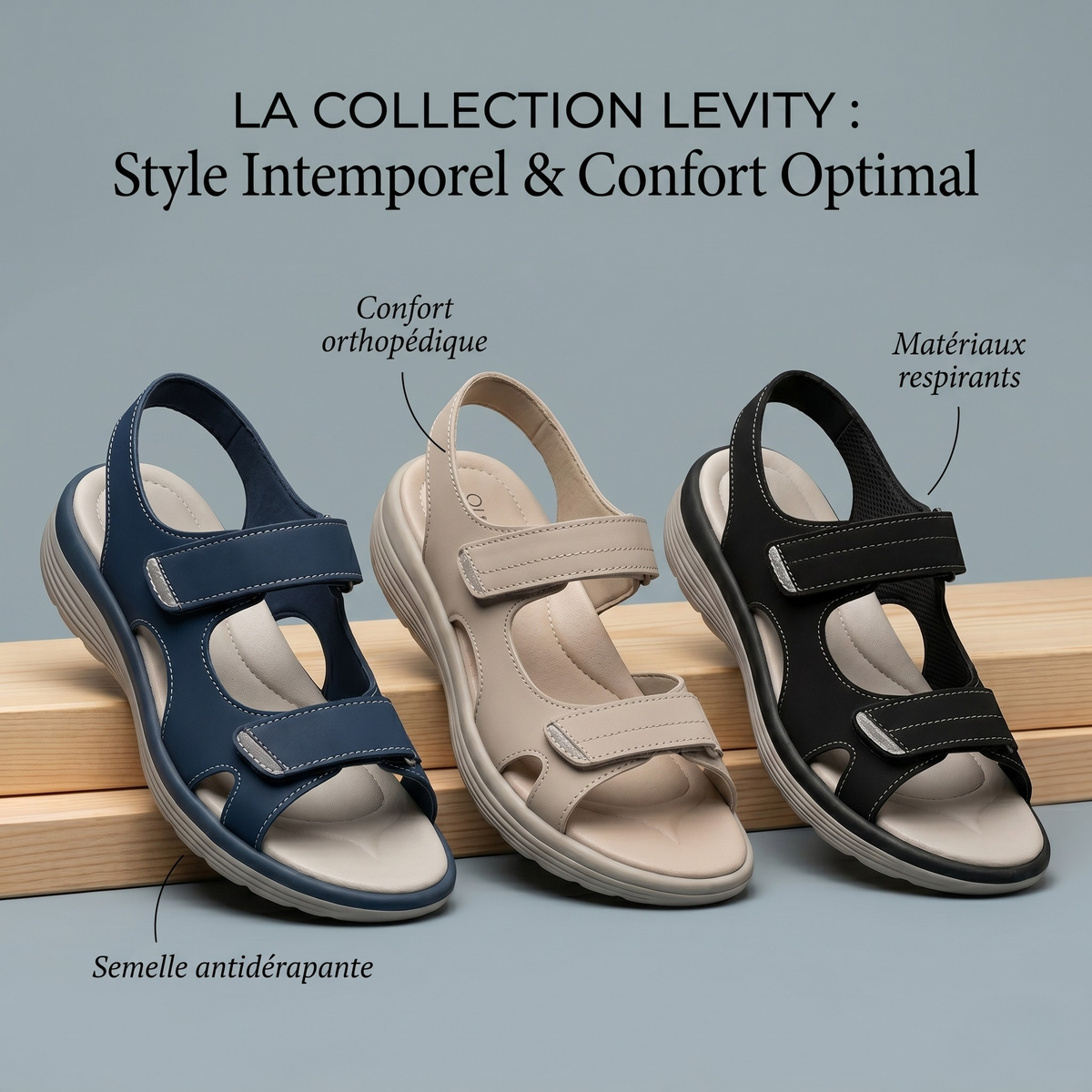 Sandales confortables et réglables Sofia