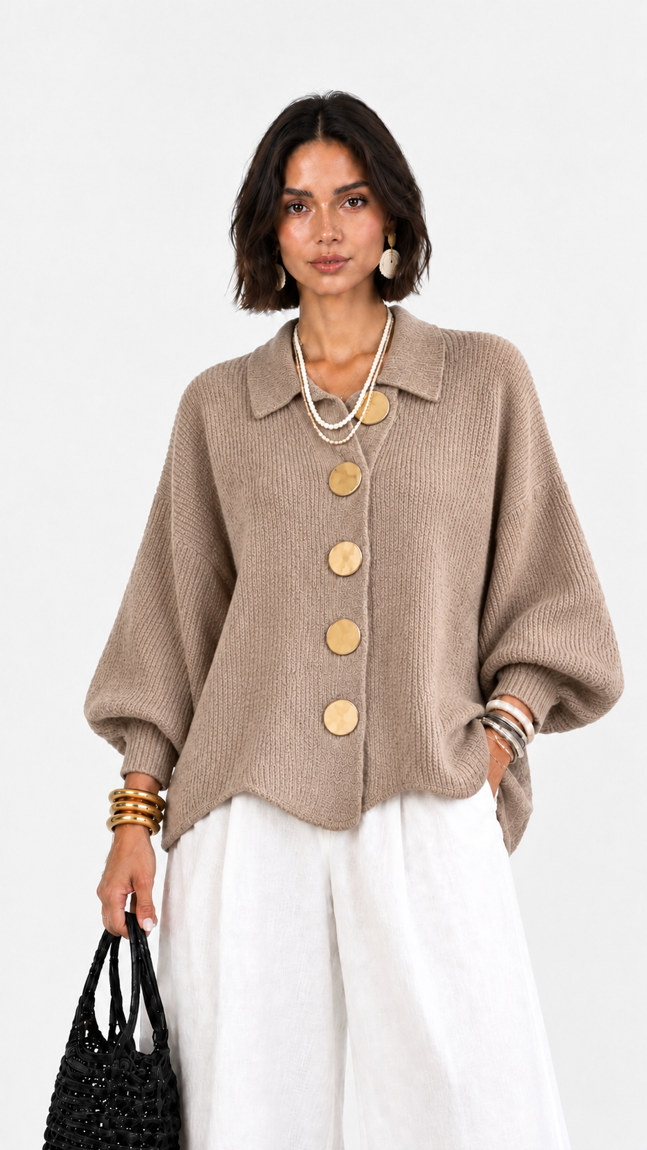 Alma | Gilet en Maille à Col