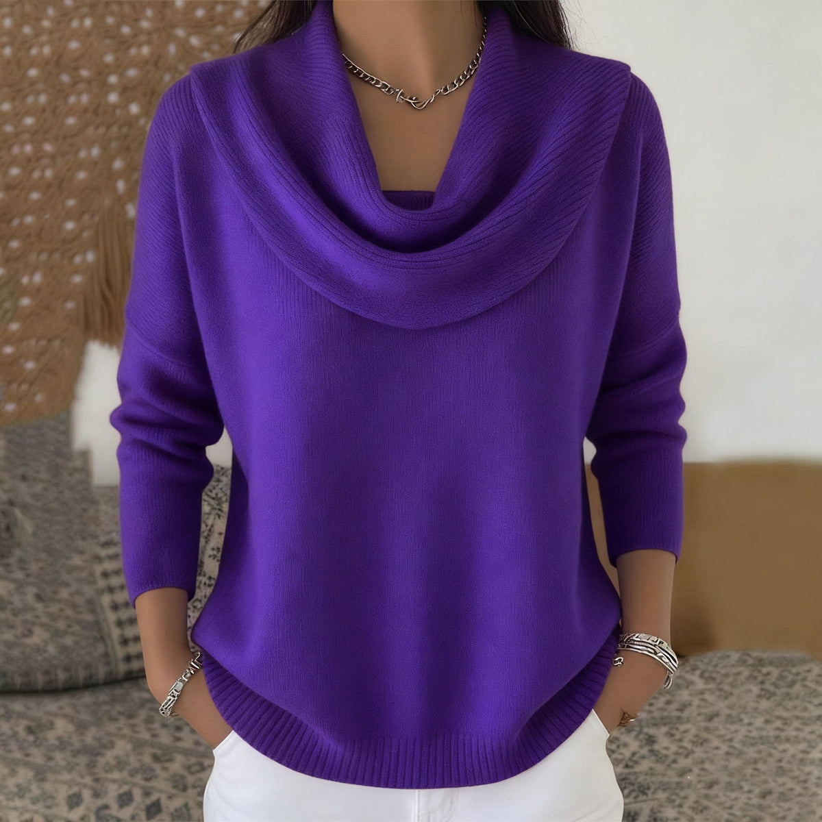 Raquel | Pull à Col Drapé