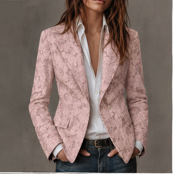 Cayetana | Blazer Ajusté en Jacquard Cachemire
