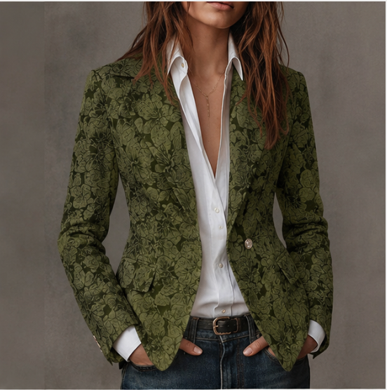 Cayetana | Blazer Ajusté en Jacquard Cachemire