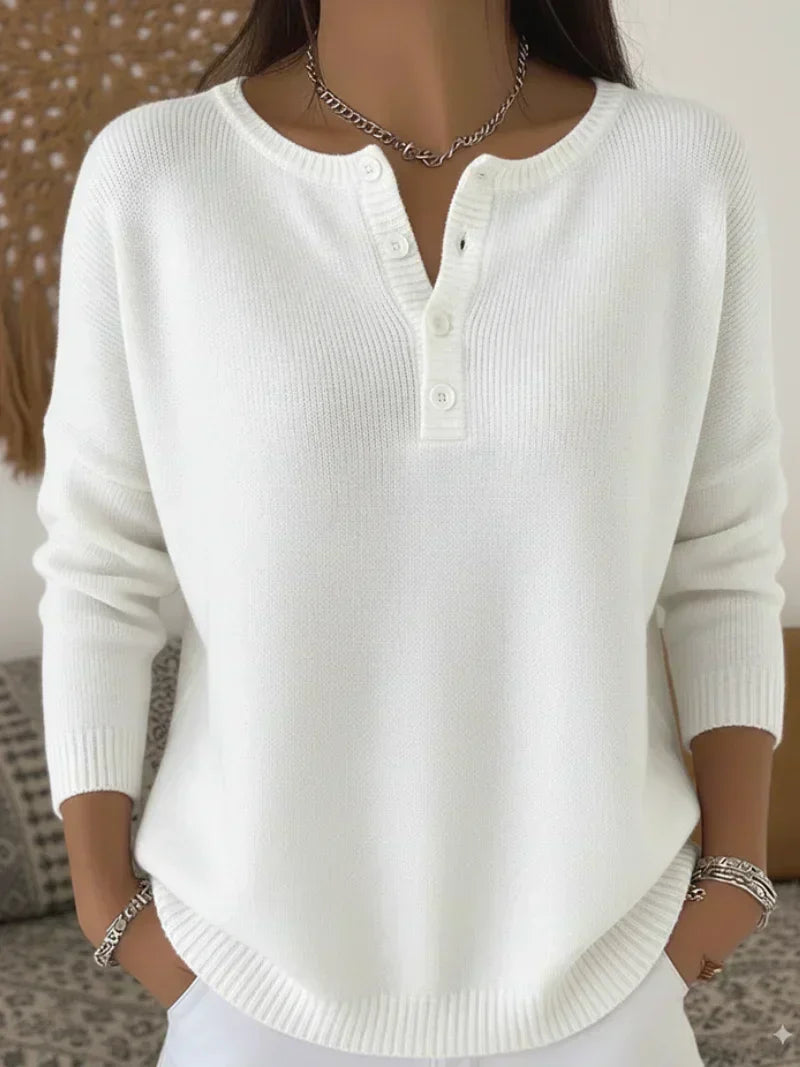 Úrsula | Pull en Maille Boutonné Henley