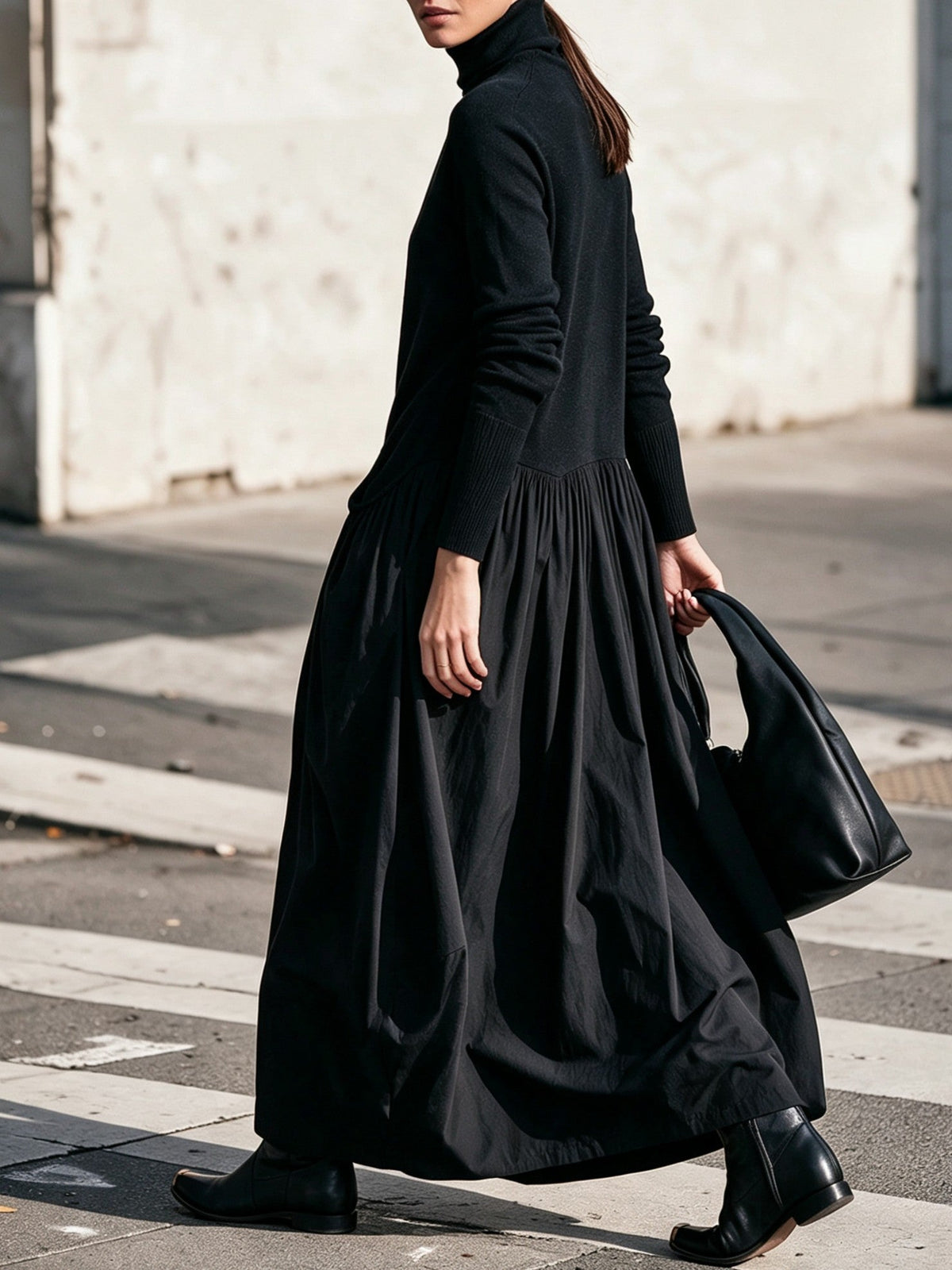 Mercedes | Robe Longue à Col Montant