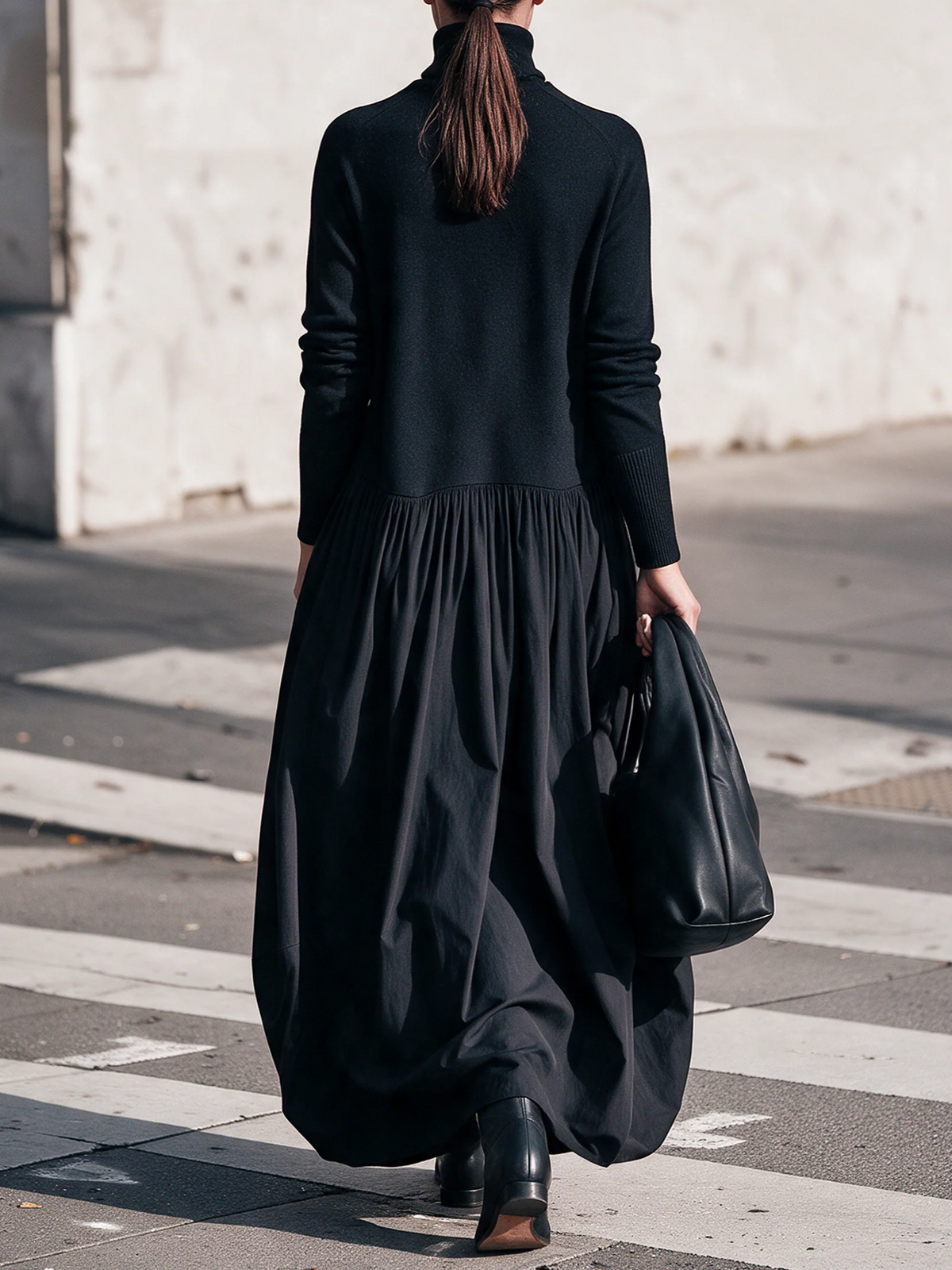 Mercedes | Robe Longue à Col Montant