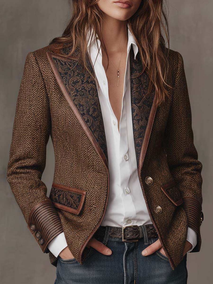 Catalina | Blazer à Empiècements Chevrons