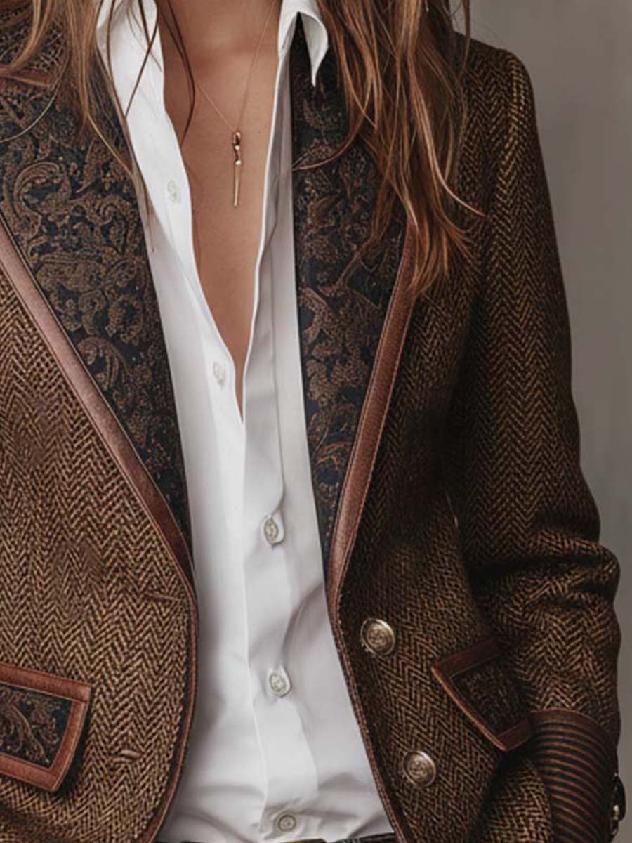 Catalina | Blazer à Empiècements Chevrons