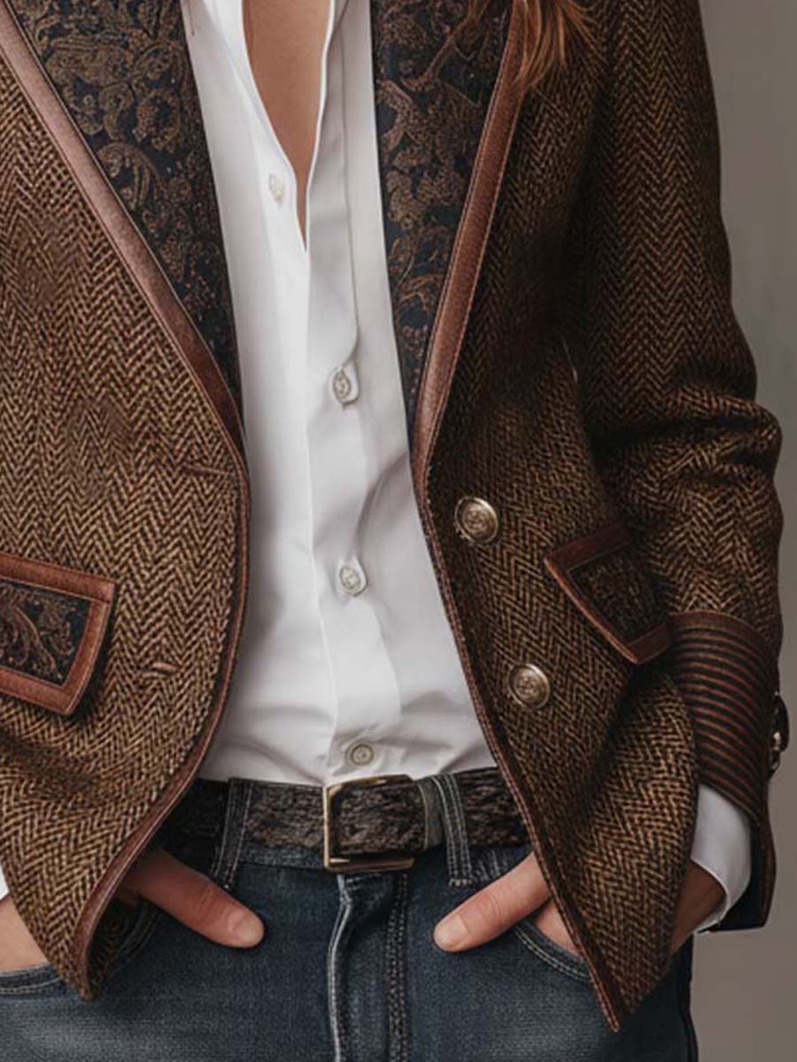 Catalina | Blazer à Empiècements Chevrons