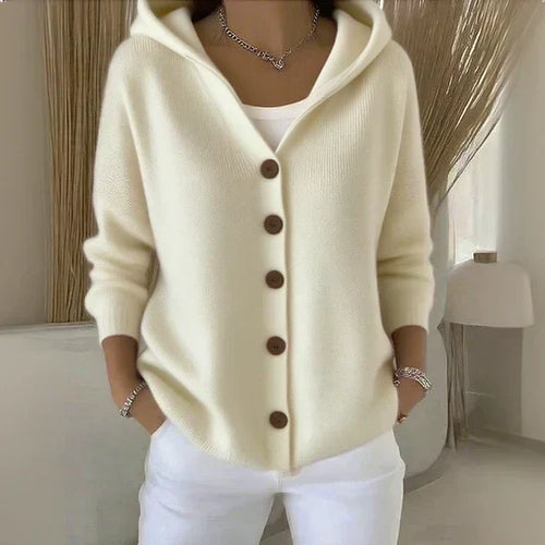 Amanda | Gilet en Maille à Capuche