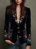 Cecilia | Blazer Brodé de Fleurs Multicolores