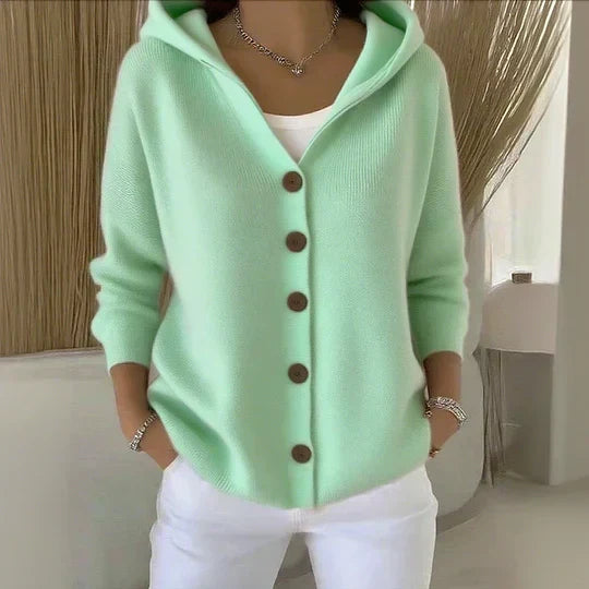 Amanda | Gilet en Maille à Capuche