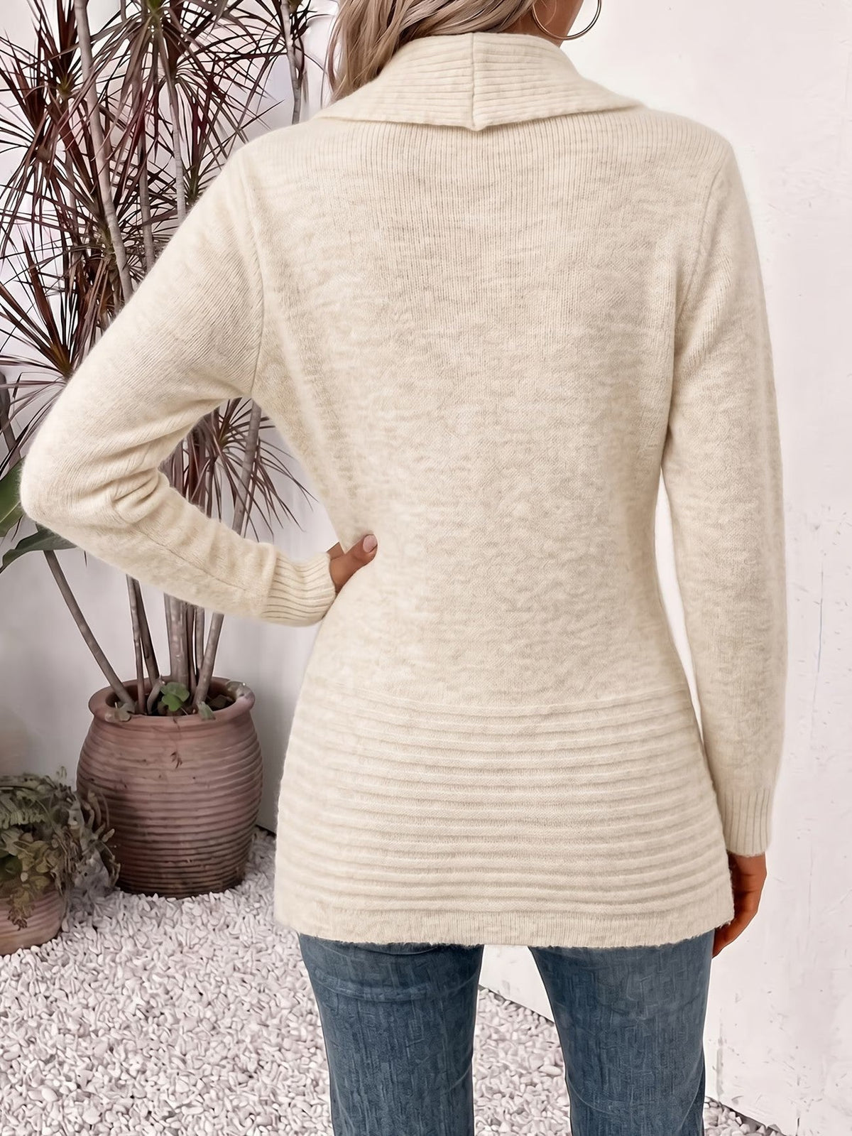 Eulalia | Gilet en Maille Côtelée à Boutons Latéraux