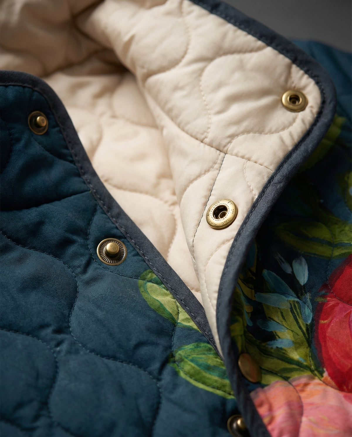 Gema | Veste Matelassée Vintage à Imprimé Floral