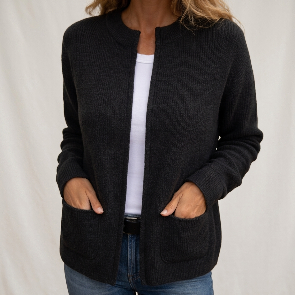 Fátima | Gilet en Maille Zippé à Poches